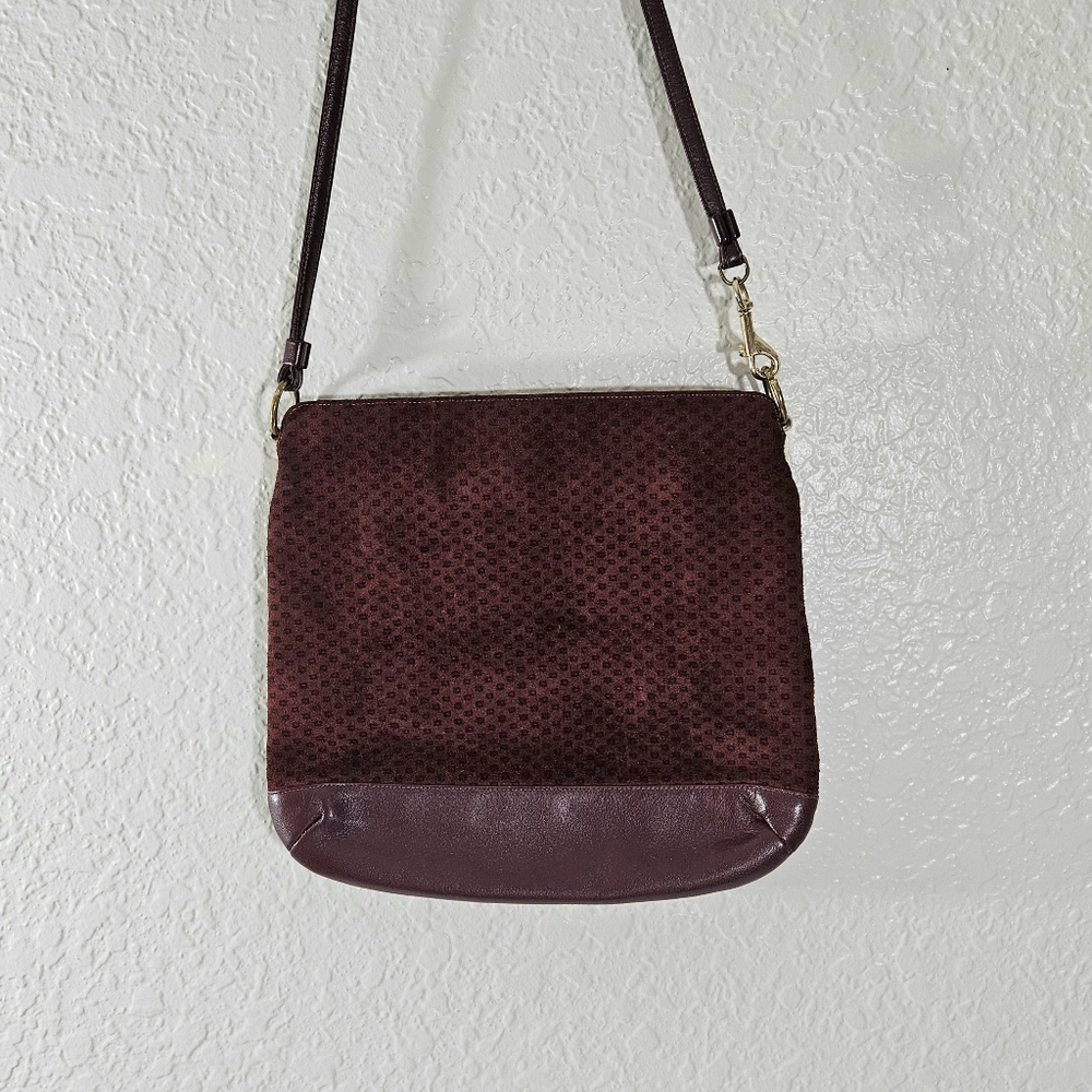 Bags by Supreme Maroon Suede Crossbody - Picture 3 of 8
